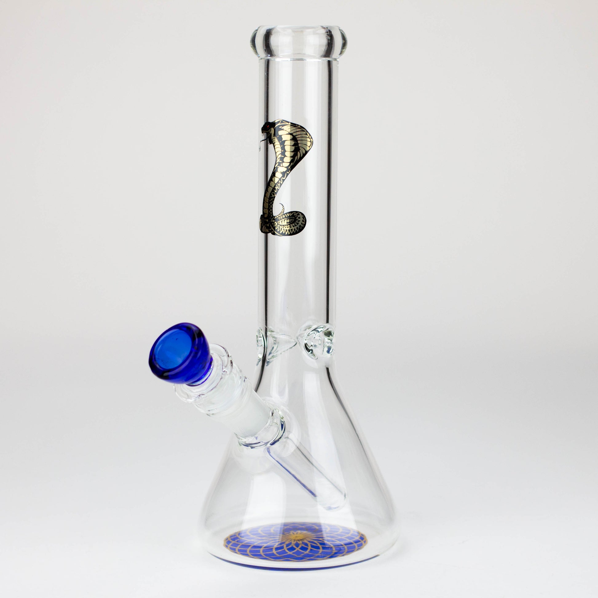 9.5" Gold Cobra beaker glass water bong (Wide)_4