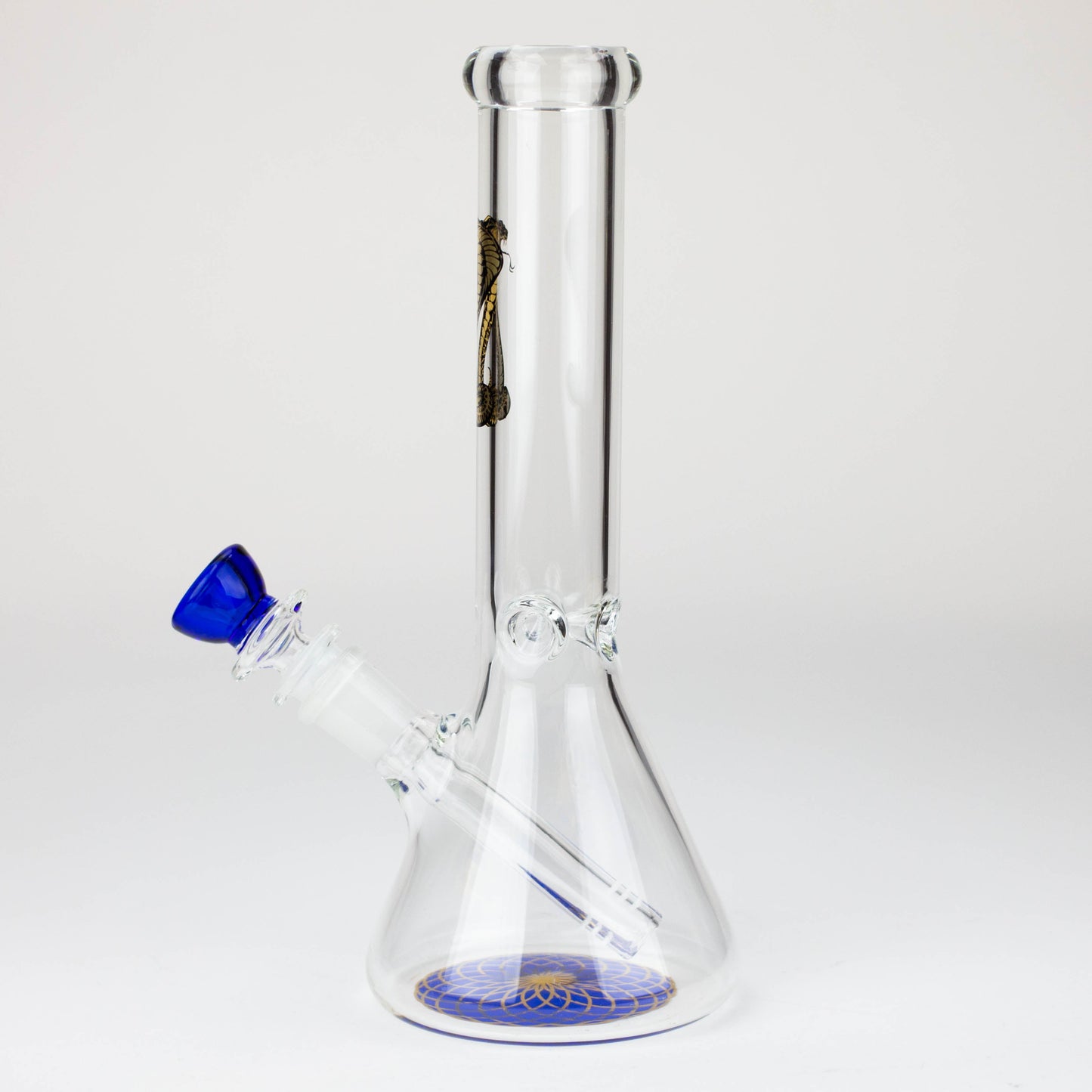 9.5" Gold Cobra beaker glass water bong (Wide)_8