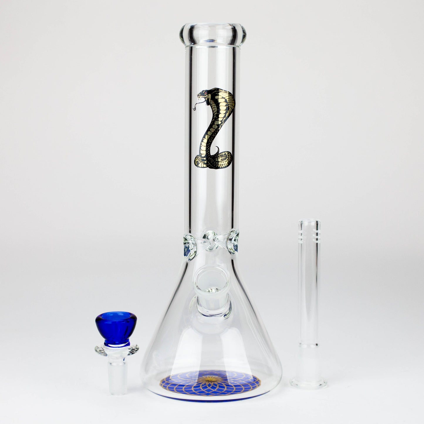 9.5" Gold Cobra beaker glass water bong (Wide)_3