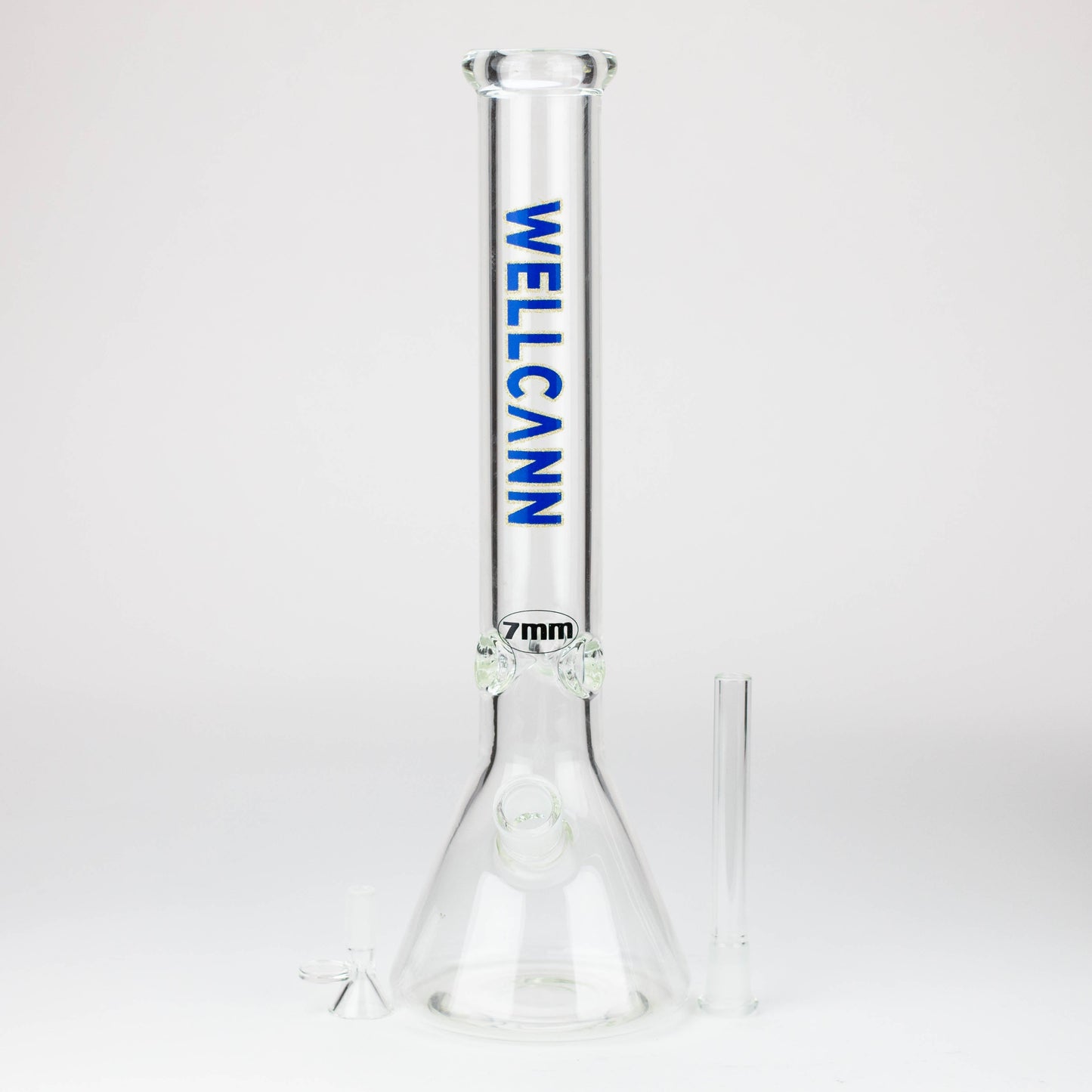 WellCann - 16" 7 mm glass bong with Glitter Logo_2