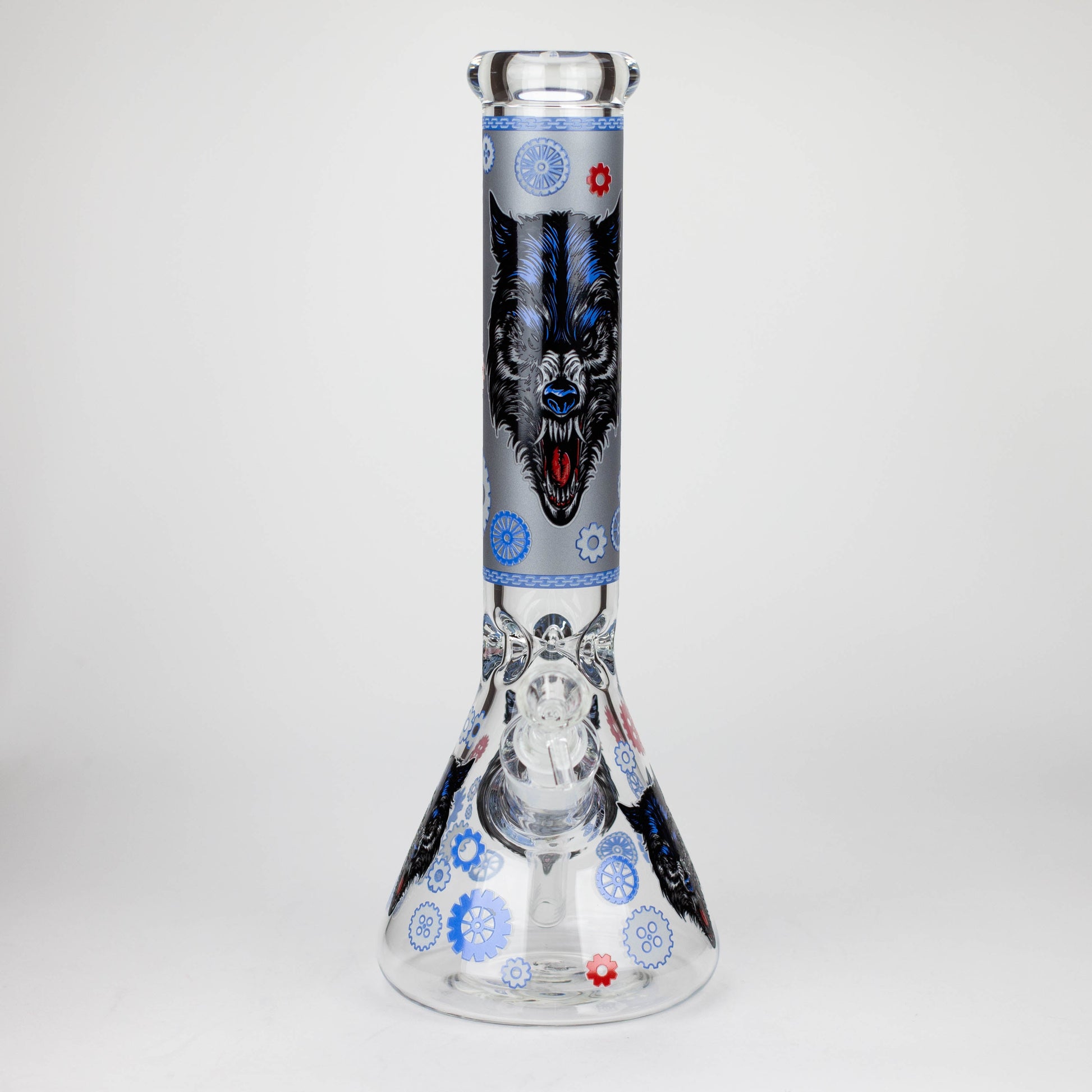 13.5 " JJ WOLF GLOW IN THE DARK GLASS BONG [LL036]_6