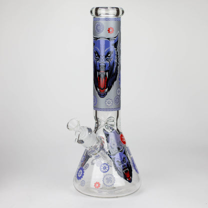 13.5 " JJ WOLF GLOW IN THE DARK GLASS BONG [LL036]_3