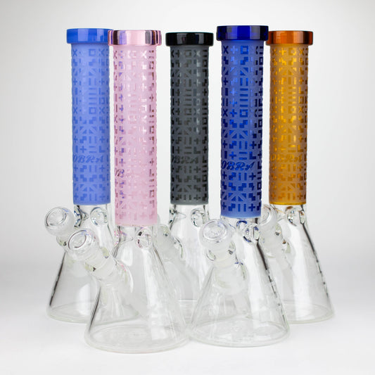 COBRA | 14" sandblasted geometric graphic 7 mm glass bong [YY02]_0