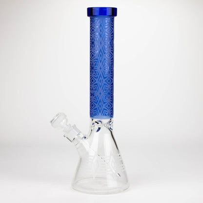 COBRA | 14" sandblasted geometric graphic 7 mm glass bong [YY01]_12