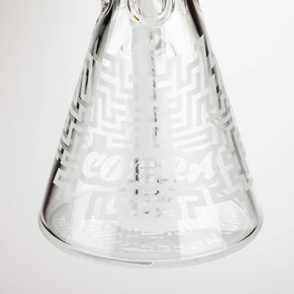 COBRA | 14" sandblasted geometric graphic 7 mm glass bong [YY04]_1