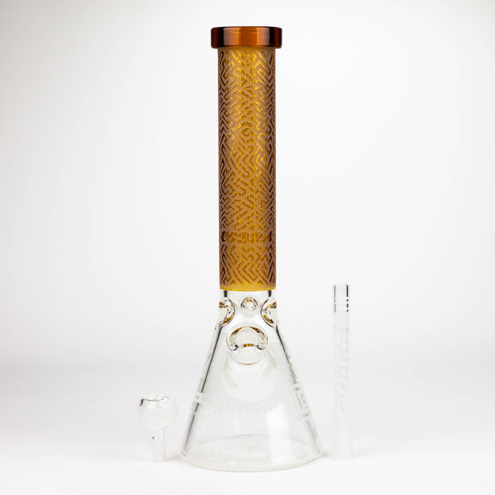 COBRA | 14" sandblasted geometric graphic 7 mm glass bong [YY04]_3