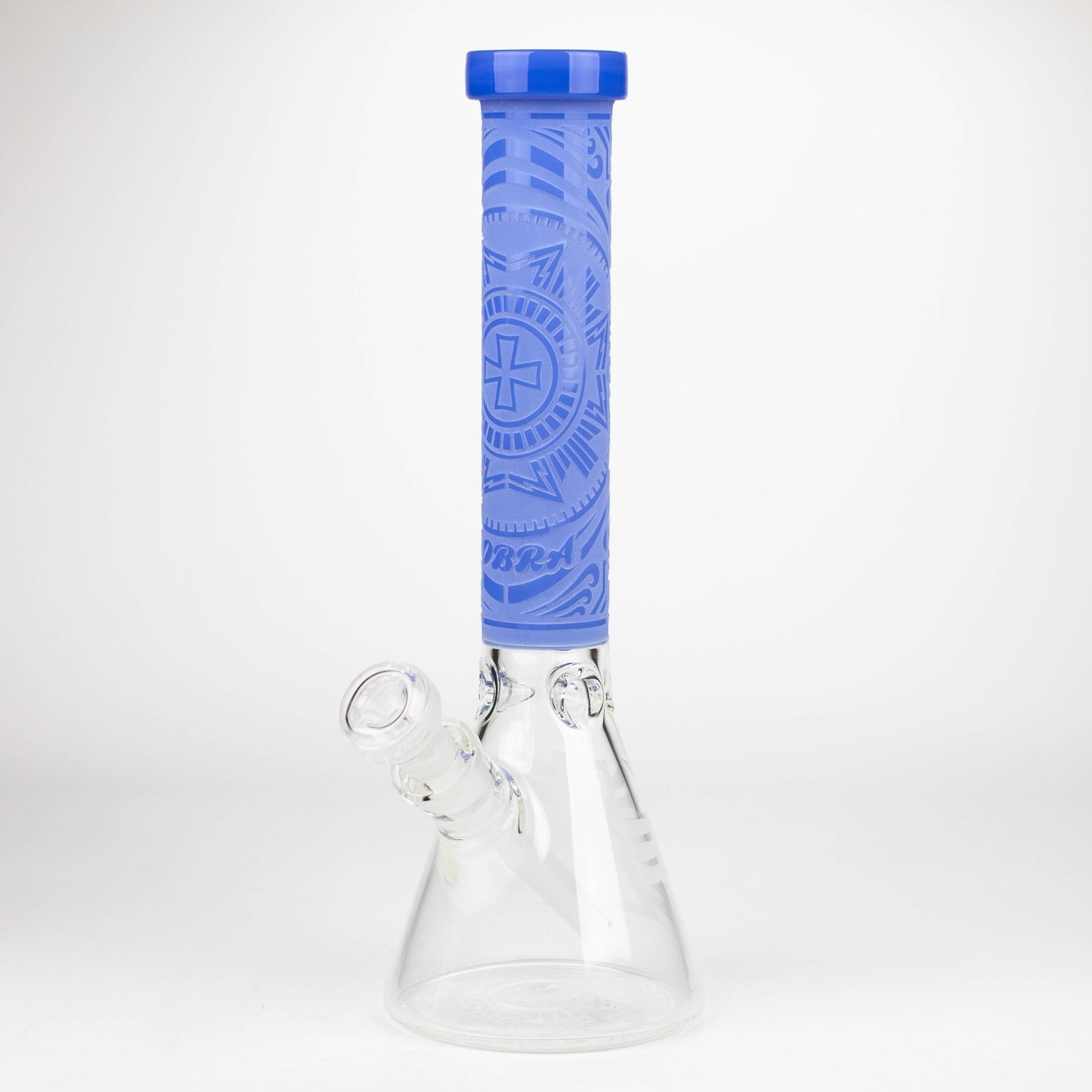 COBRA | 14" sandblasted geometric graphic 7 mm glass bong [YY03]_7