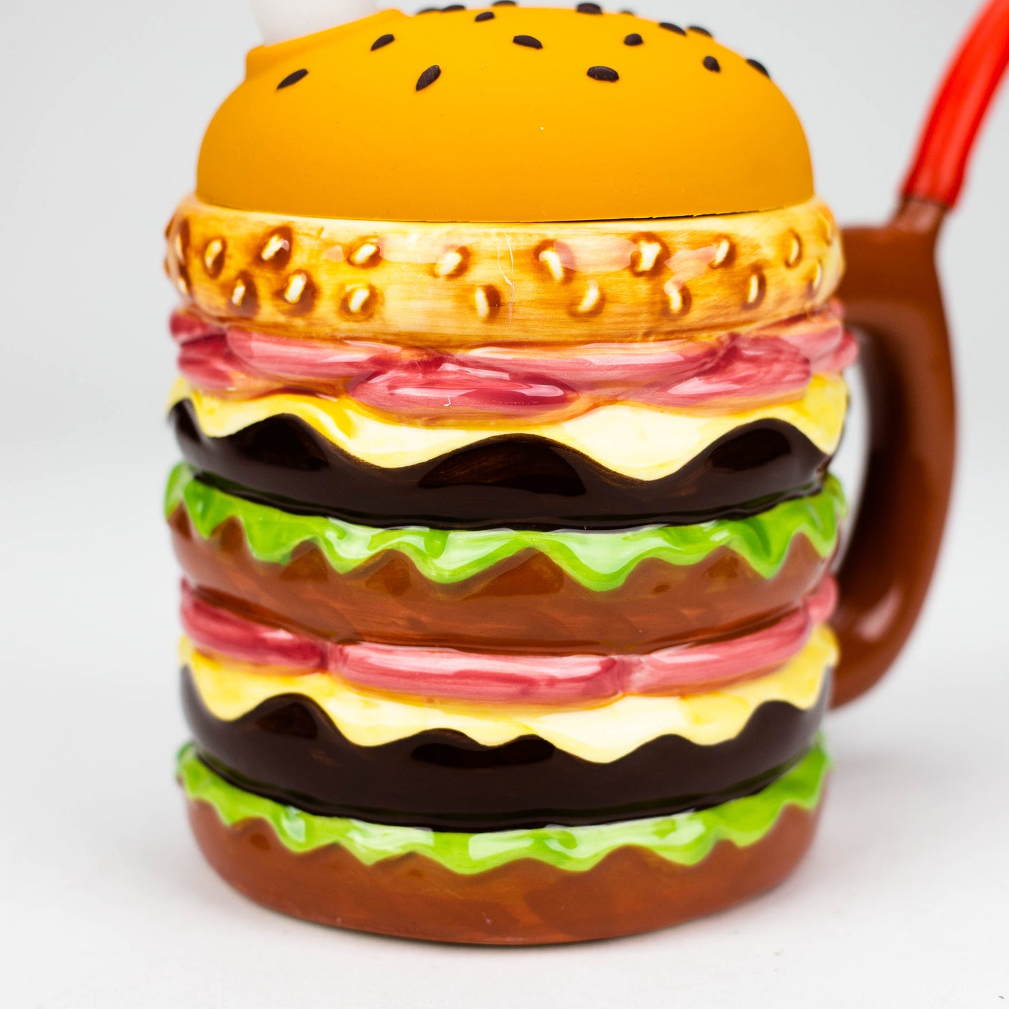 Cermic Hamburger Mug Water Pipe [H319]_4