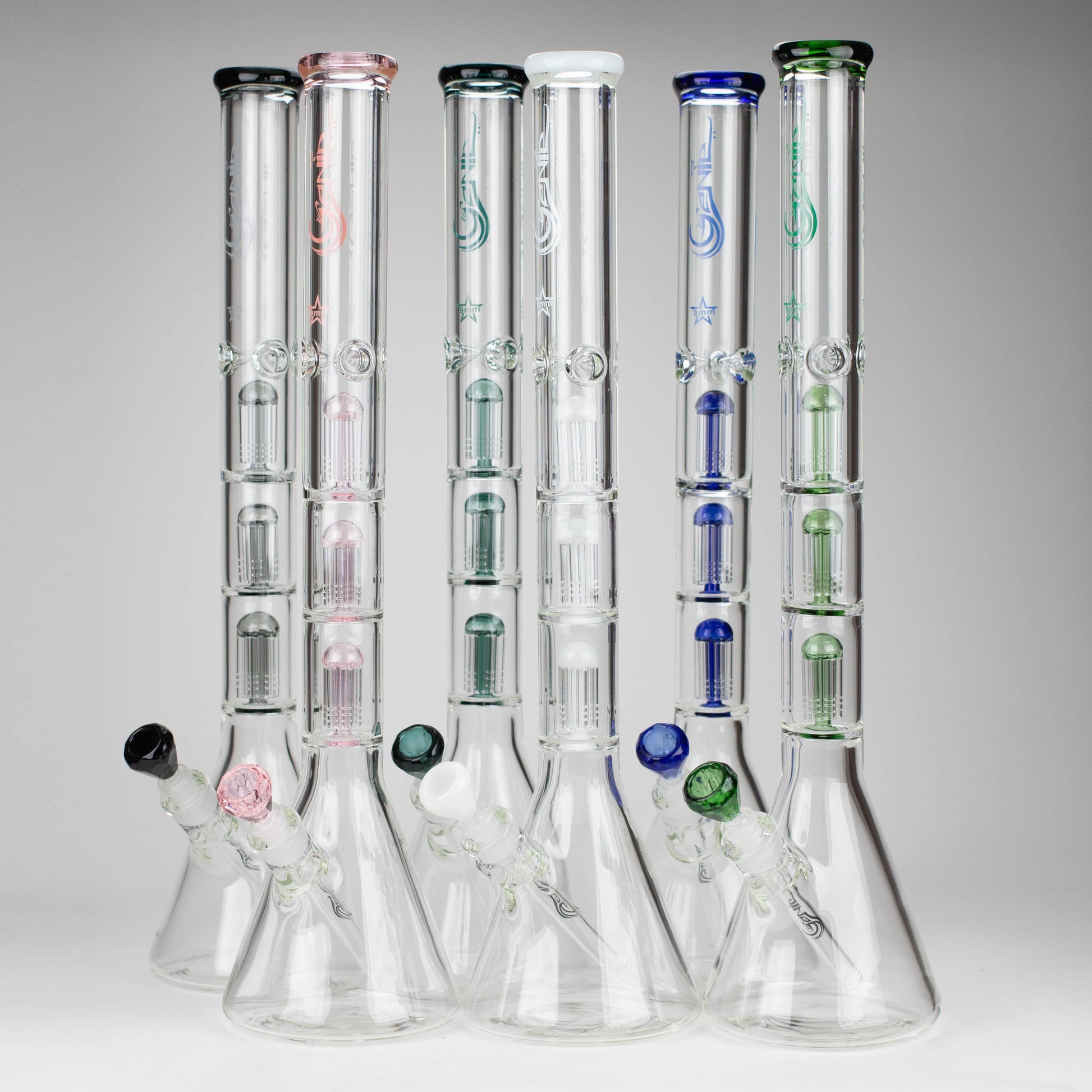 GENIE | 24" 9mm Triple percolator beaker water bong [GB1907]_0