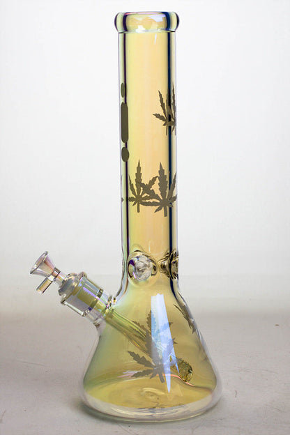 14" Infyniti leaf 7 mm metallic glass water bong_7