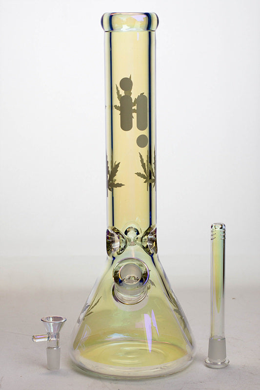 14" Infyniti leaf 7 mm metallic glass water bong_6