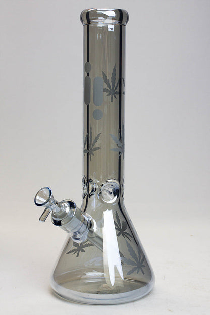 14" Infyniti leaf 7 mm metallic glass water bong_17