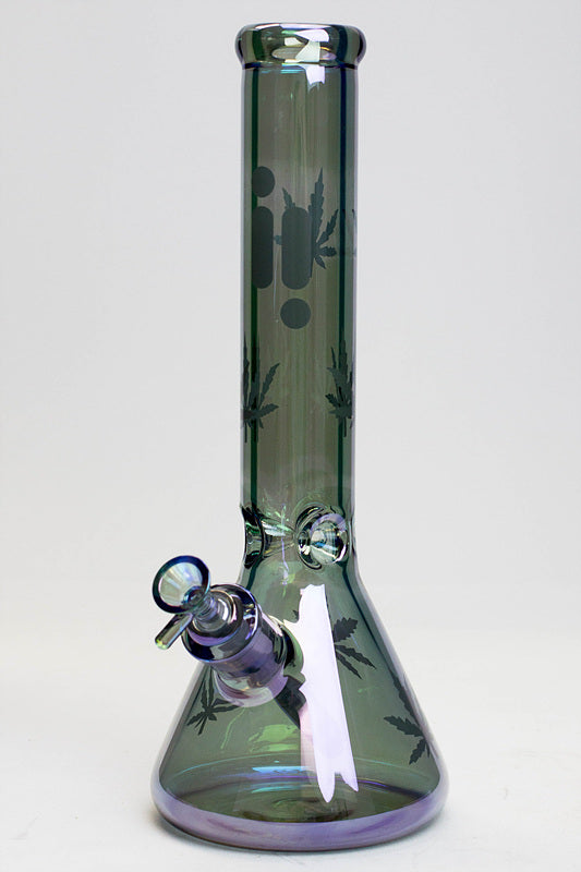 14" Infyniti leaf 7 mm metallic glass water bong_20