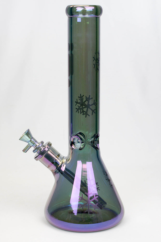 14" Infyniti Snowflake 7 mm metallic glass water bong_15