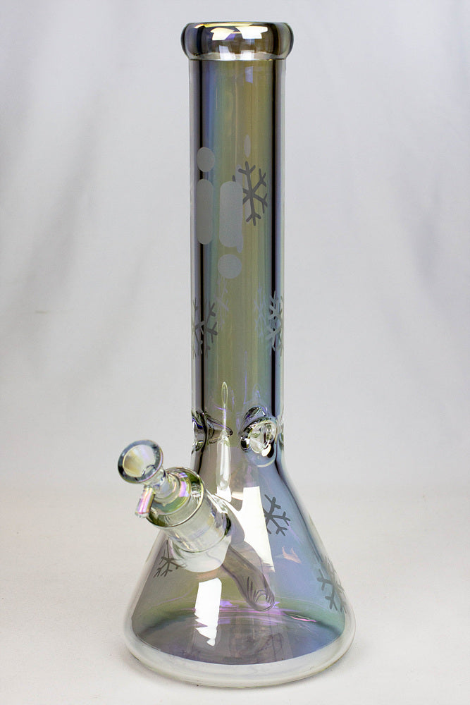 14" Infyniti Snowflake 7 mm metallic glass water bong_16