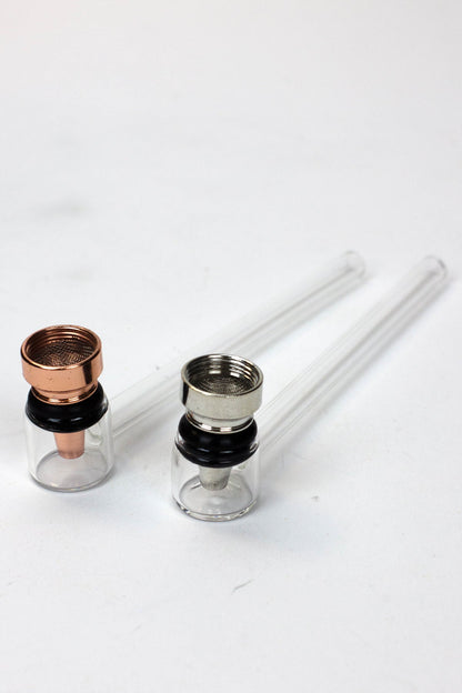 5.5" Glass tube pipe TP004 with metal screen Box of 24_2