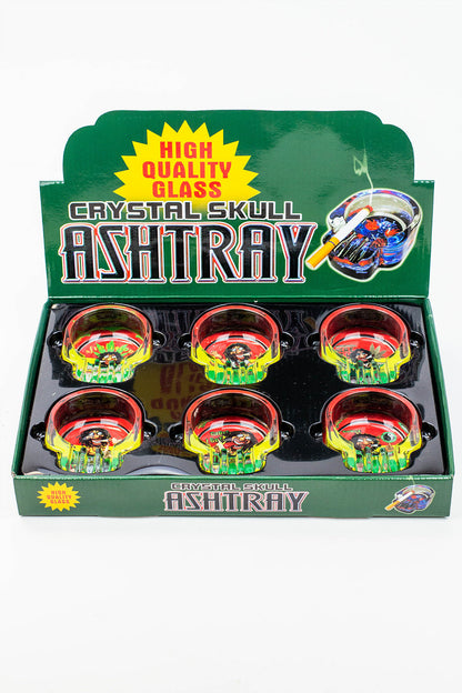 Skull shape glass ashtray Box of 6_2