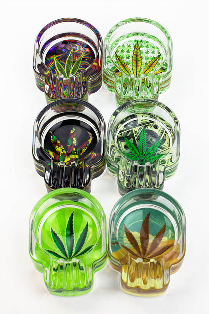 Skull shape glass ashtray Box of 6_3