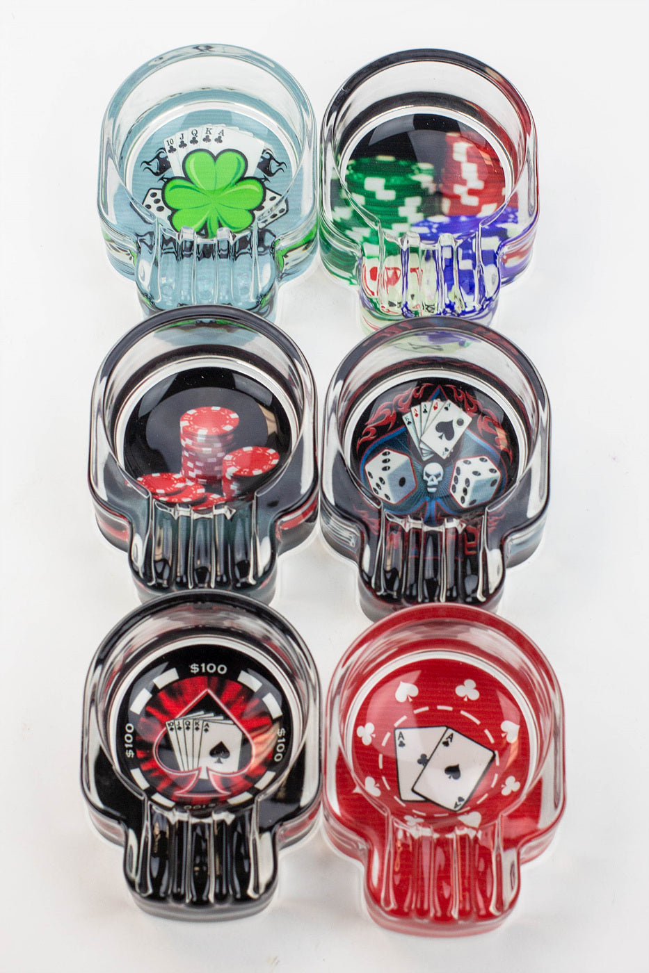 Skull shape glass ashtray Box of 6_7