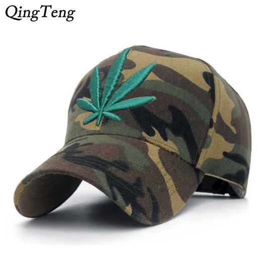 Camouflage Mens Baseball Caps Brand Engravings Weed Snapback Hats For Women Swag Hip Hop Casquette Casual Outdoor Sport Bone