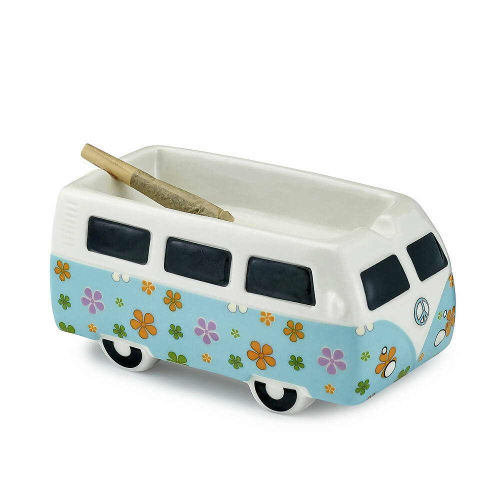 VINTAGE BUS ASHTRAY- FLOWER POWER DESIGN_0