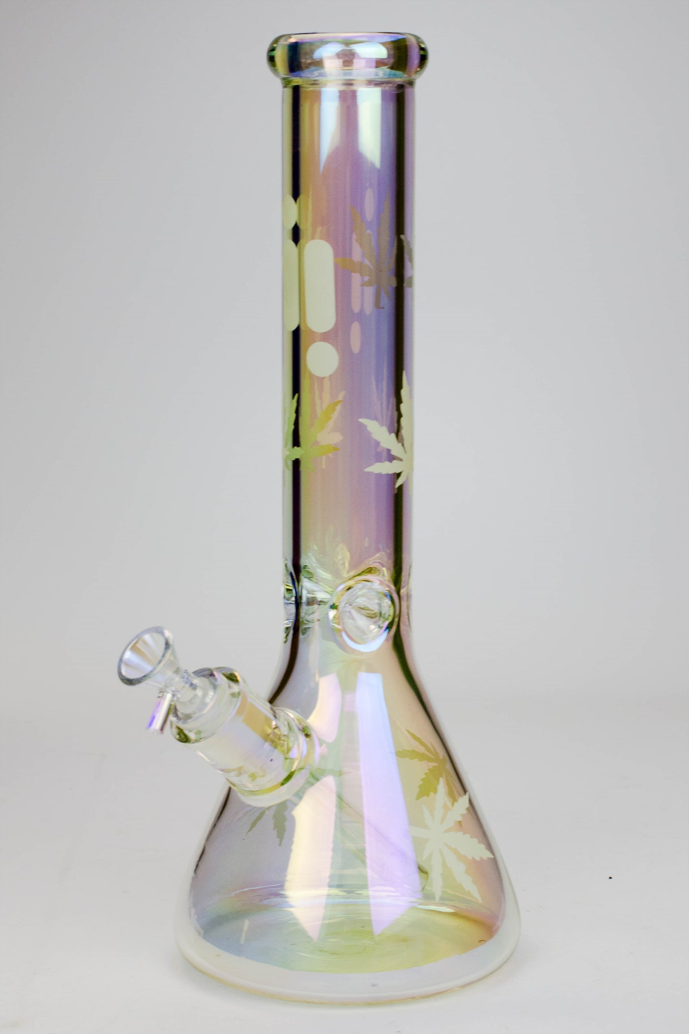 14" Infyniti leaf 7 mm metallic glass water bong_12