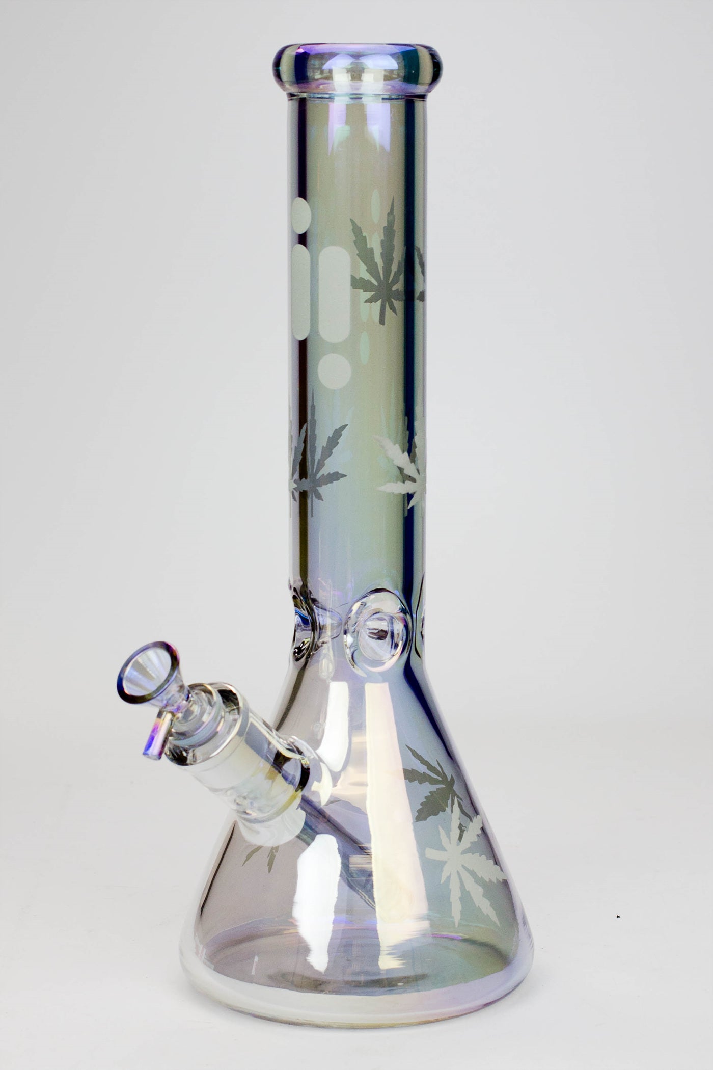 14" Infyniti leaf 7 mm metallic glass water bong_14