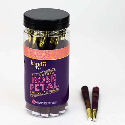 Kandu NYC All natural Rose Petal Pre-rolled Cones 109mm, Display Jar of 30 Count_0